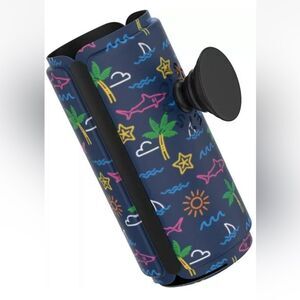 Neon tropical Tall Slim popsocket can coozie D26